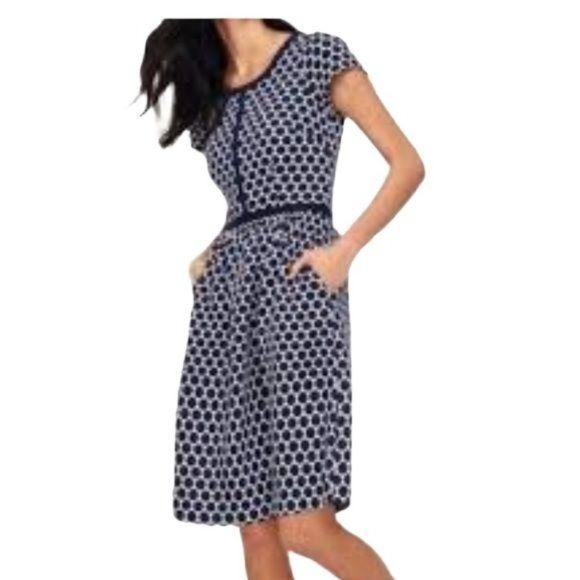 Boden Dresses & Skirts - Boden Clementine Dress Plaid Cap Sleeve  Navy 2